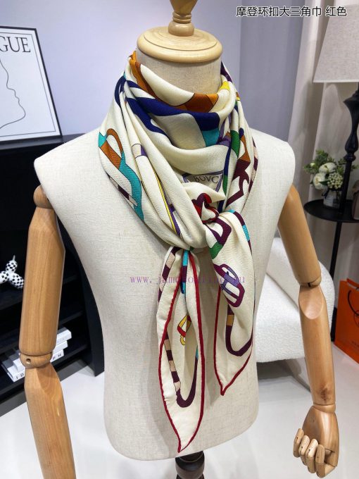 Newly released top of the line H Home modern buckle large triangle scarf multifunctional trif770zi1t - Image 19