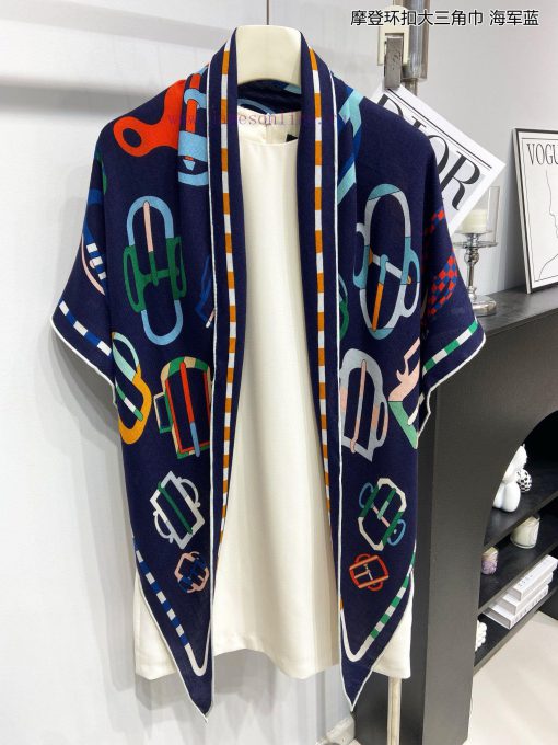 Newly released top of the line H Home modern buckle large triangle scarf multifunctional tri2cx1t219 - Image 23