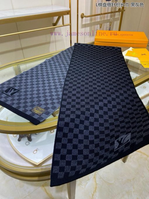 The new synchronized L checkerboard knitted long scarf from Lvjia features a striking classi1wnkbffj - Image 16