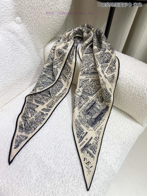 New D Home D Paris Map Diamond Scarf with Exquisite Handmade Roll Multi functional Accessori4tretulj - Image 14