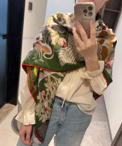 Original Love/Mars 140cm Velvet Square Scarf Wonderland, depicting a blend of Chinese and Wedk5kvtm3