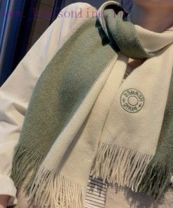 Unisex, 100% pure cashmere Hermes, high-end cashmere knitted scarf can be formal or casual, u9gu9fd6