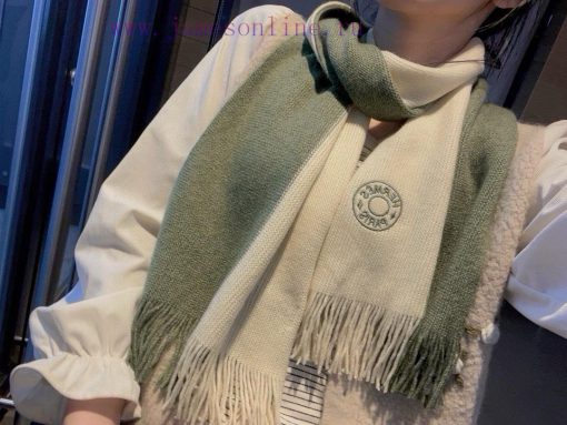 Unisex, 100% pure cashmere Hermes, high-end cashmere knitted scarf can be formal or casual, u9gu9fd6