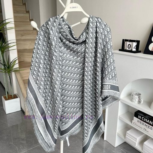 Square scarf Dior shawl ️ Classic letters paired with a luxurious silk wool blend texture, sact9t7c6 - Image 6