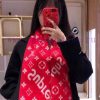 The best Superme super soft and sticky LV Supreme LV co branded scarf Red to Half the Sky ️ d9y8q7xt