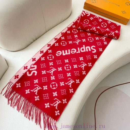 The best Superme super soft and sticky LV Supreme LV co branded scarf Red to Half the Sky ️ d9y8q7xt - Image 5