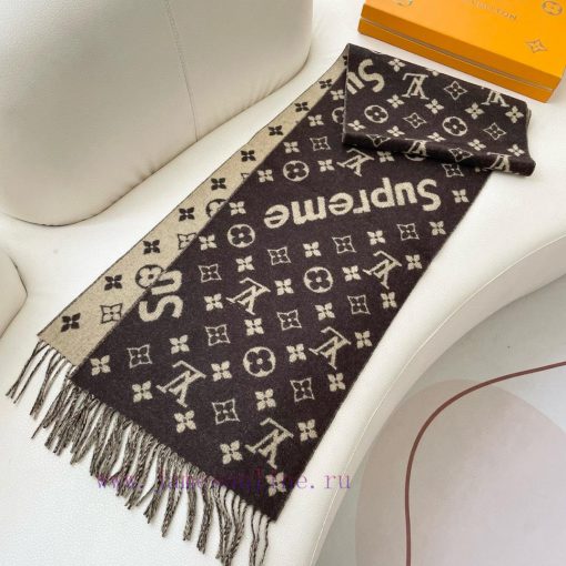 The best Superme super soft and sticky LV Supreme LV co branded scarf Red to Half the Sky ️ g298is73 - Image 5