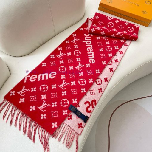The best Superme super soft and sticky LV Supreme LV co branded scarf Red to Half the Sky ️ d9y8q7xt - Image 6