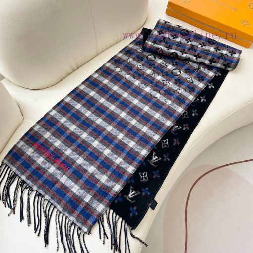 LV2024 new autumn and winter best looking men's and women's cashmere scarf with starry sky loiupel39 - Image 7