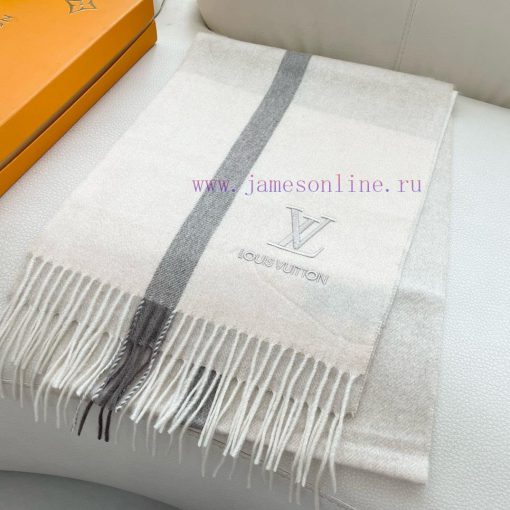 100% Cashmere 2024Lv Home Top Cashmere, New unisex couple style classic striped grid, matchitlmzlipz - Image 4