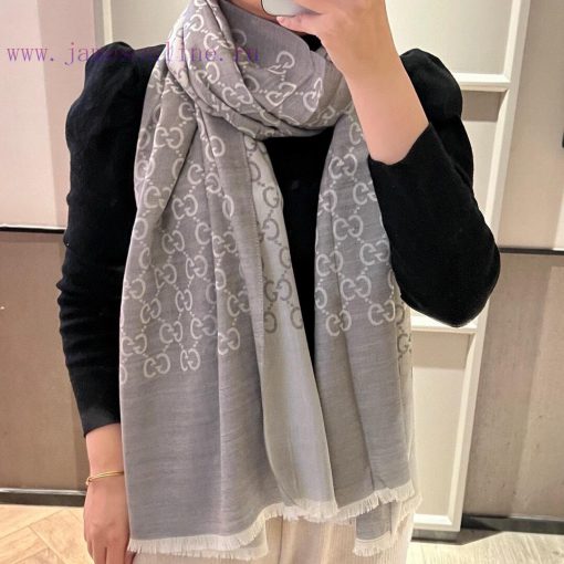 Gucci Classic Shawl GG Old Flower Thin Long Scarf G Evergreen Tree Style, unisex and suitabl9tcd28j5 - Image 4