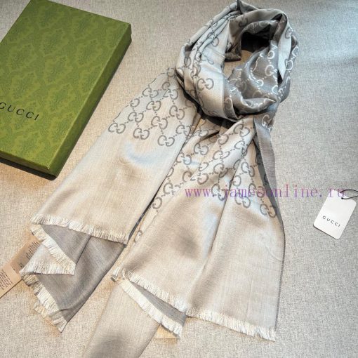 Gucci Classic Shawl GG Old Flower Thin Long Scarf G Evergreen Tree Style, unisex and suitabl9tcd28j5 - Image 7