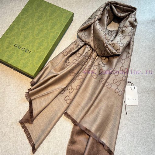 Gucci Classic Shawl GG Old Flower Thin Long Scarf G Evergreen Tree Style, unisex and suitablk48g0b1r - Image 9