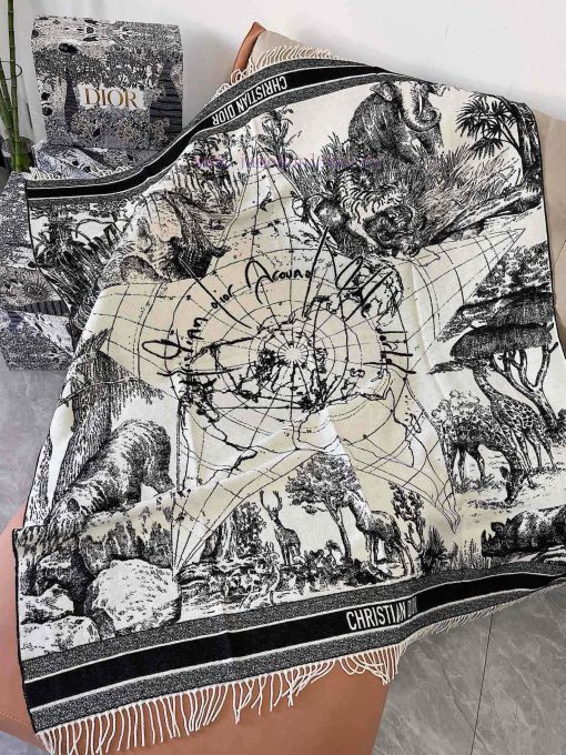 Original CD shawl, CD global travel series, Dior's latest element large shawl Blanket. Blankx3y24ejs - Image 6