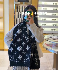 Golden thread old flower double-sided long scarf LV latest gold thread style ️ Fashionable, p3veqssl