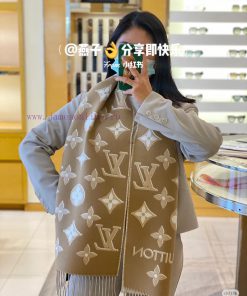 Golden thread old flower double-sided long scarf LV latest gold thread style ️ Fashionable, l0xxbwej