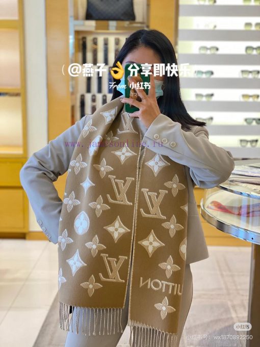 Golden thread old flower double-sided long scarf LV latest gold thread style ️ Fashionable, l0xxbwej - Image 2