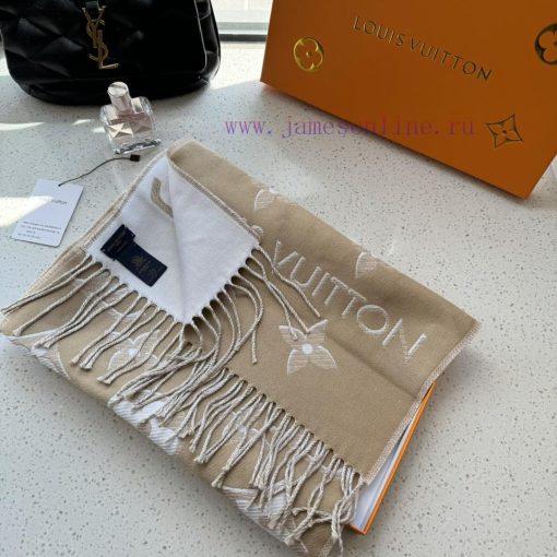 Golden thread old flower double-sided long scarf LV latest gold thread style ️ Fashionable, l0xxbwej - Image 6