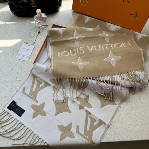 Golden thread old flower double-sided long scarf LV latest gold thread style ️ Fashionable, l0xxbwej - Image 10