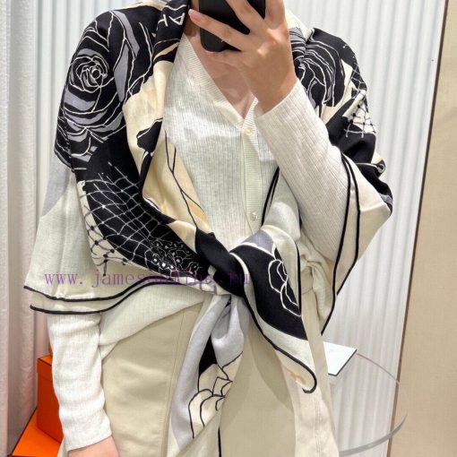 Chanel camellia 140 cashmere square scarf high-end love pure cashmere baby touch comfortableee7xubuk - Image 3