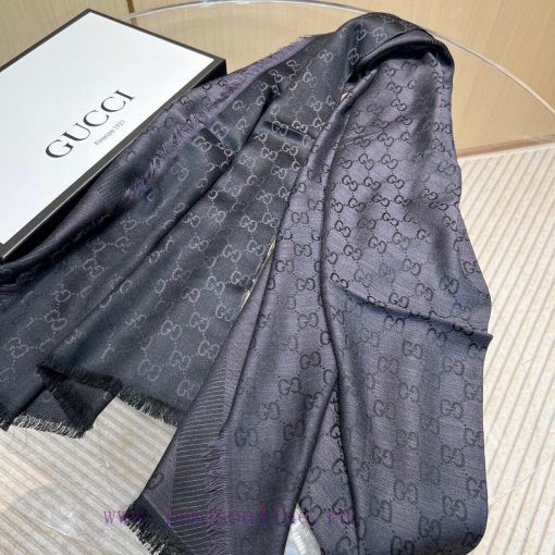 GUCCl Belle Edition - The Most Valuable Classic to BuyAlphabet Jacquard Two tone Shawl Blackz5zjtjnc - Image 7