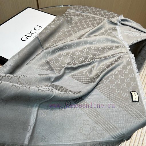 GUCCl Belle Edition - The Most Valuable Classic to BuyAlphabet Jacquard Two tone Shawl Black8nu45hx9 - Image 4