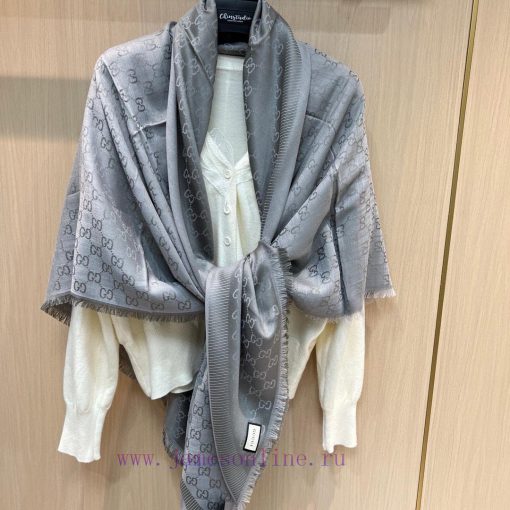 GUCCl Belle Edition - The Most Valuable Classic to BuyAlphabet Jacquard Two tone Shawl Black8nu45hx9 - Image 7