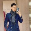 High quality 𝐆𝐔𝐂𝐂𝐈 Jacquard fringe knitted scarfSuper beautiful denim blue+coffee contrastin92iwzeit