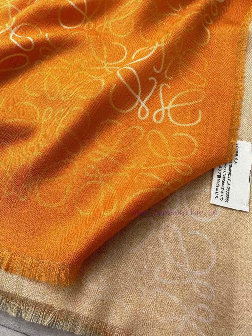 Loewe herringbone silk and cashmere gradient autumn thin scarf with perfect raw material ratej065116 - Image 4