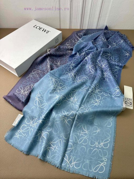 Loewe herringbone silk and cashmere gradient autumn thin scarf with perfect raw material ratrcju7cs5 - Image 4