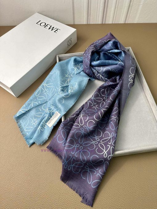 Loewe herringbone silk and cashmere gradient autumn thin scarf with perfect raw material ratrcju7cs5 - Image 7