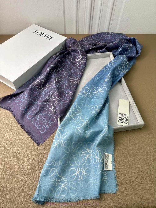 Loewe herringbone silk and cashmere gradient autumn thin scarf with perfect raw material ratrcju7cs5 - Image 9