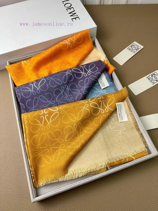 Loewe herringbone silk and cashmere gradient autumn thin scarf with perfect raw material ratrcju7cs5 - Image 10