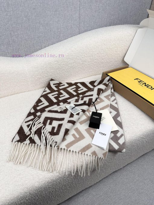 F Home Fendi Old Flower Gradient Double sided Cashmere Scarf, Soft and Delicate Double sidedczlrx88v - Image 4