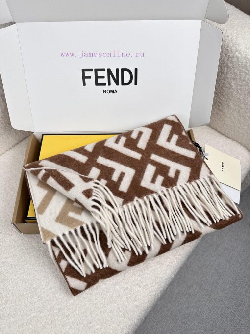 F Home Fendi Old Flower Gradient Double sided Cashmere Scarf, Soft and Delicate Double sided5y4sblnp - Image 3
