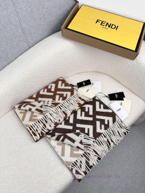 F Home Fendi Old Flower Gradient Double sided Cashmere Scarf, Soft and Delicate Double sided5y4sblnp - Image 12