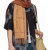 The Acne camel colored patchwork small grid AB face fairy scarf is incredibly gentle, with v8od8wtk6