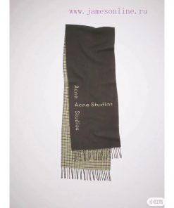 Acne matcha blended with dark green small grid AB face fairy scarf, with a gentle feeling thmonsqwsv