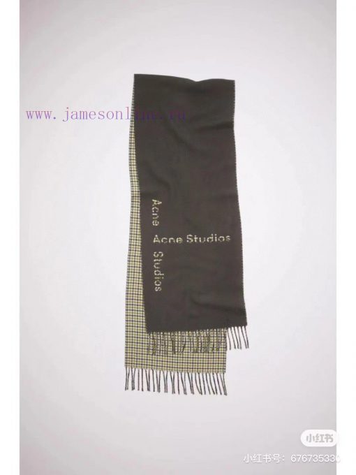 Acne matcha blended with dark green small grid AB face fairy scarf, with a gentle feeling thmonsqwsv - Image 2