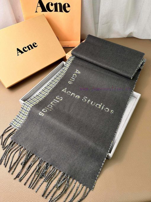 Acne matcha blended with dark green small grid AB face fairy scarf, with a gentle feeling thmonsqwsv - Image 8