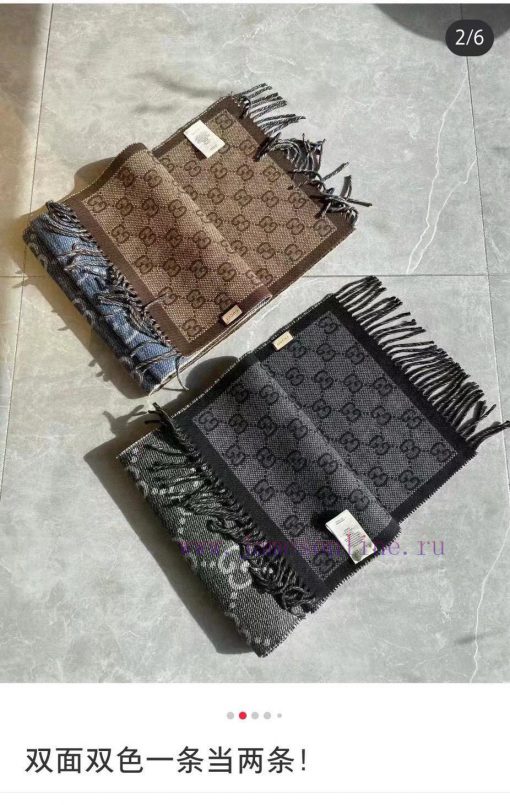 Gucci's new scarf, unisex ️ This contrasting color is really classic, with a texture that donljholds - Image 3