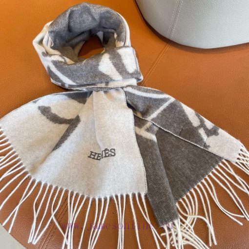 ▪Hermes   Hermes cashmere jacquard scarf, exquisite and gentle color matching, super infatyggmvq4o - Image 9