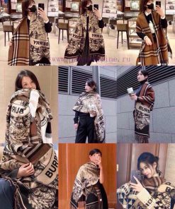 The popular Burberry Warrior Knight double-sided shawl, with various beautiful designs, is hhzmieimg
