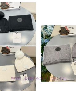 Mongkou Wool Set Hat - With Fox Hair Ball Classic Set Hat Scarf Warm and Super Comfortable~Wf7n5h96b