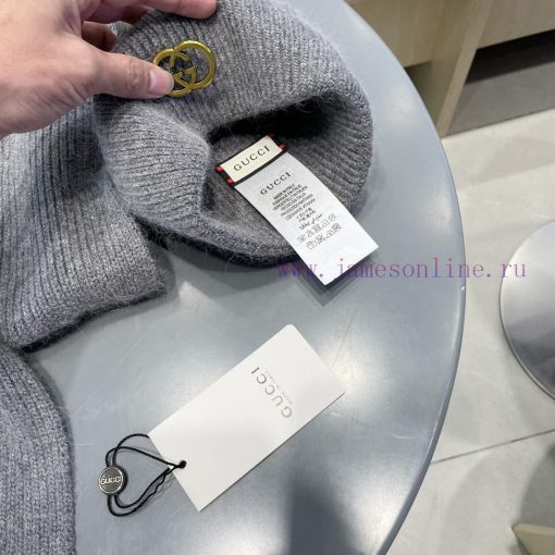 GucciGUCCI classic set hat with fox fur ball hat scarf, cashmere rabbit fur quality, warm an25i2m566 - Image 11