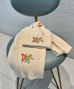 DIOR 2023 Autumn/Winter Knitted Wool Hat and Scarf Set, Fashionable and Trendy with First Cl2tmwjqxw