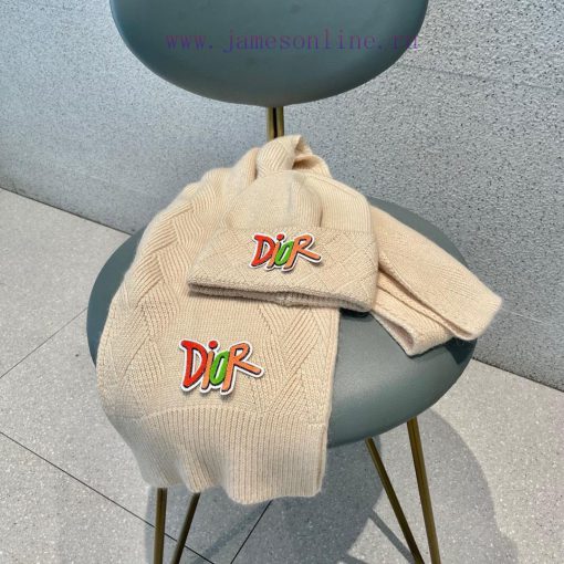 DIOR 2023 Autumn/Winter Knitted Wool Hat and Scarf Set, Fashionable and Trendy with First Cl2tmwjqxw