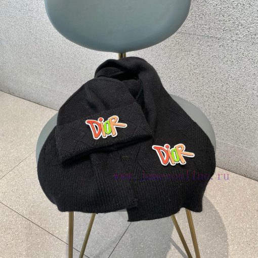 DIOR 2023 Autumn/Winter Knitted Wool Hat and Scarf Set, Fashionable and Trendy with First Clb5y3xtvs - Image 3