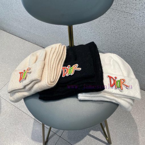 DIOR 2023 Autumn/Winter Knitted Wool Hat and Scarf Set, Fashionable and Trendy with First Clb5y3xtvs - Image 6