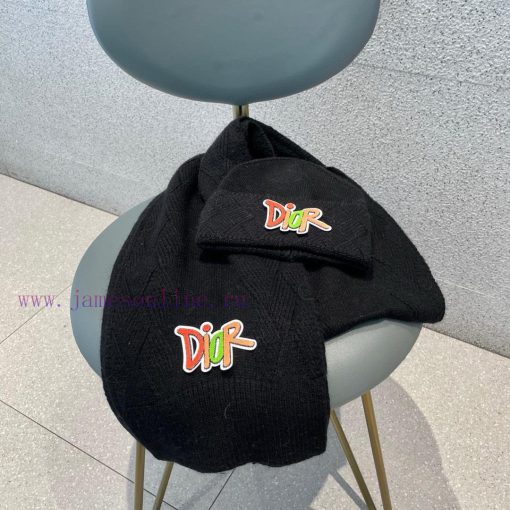 DIOR 2023 Autumn/Winter Knitted Wool Hat and Scarf Set, Fashionable and Trendy with First Clb5y3xtvs - Image 7
